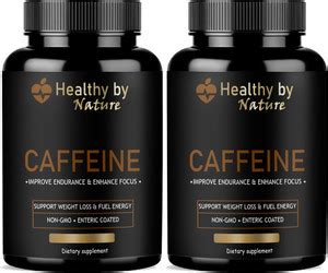 Healthy By Nature Caffeine 200mg Supports Focus, Energy, Endurance ...