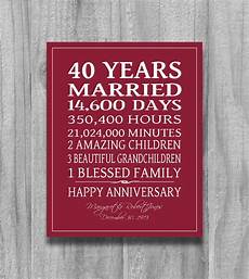 Ruby Wedding Present Ideas by Ruby 4oth Anniversary Gift Personalized By Printsbychristine Ruby Wedding Present Ideas