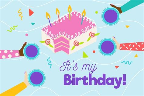 Hand drawn birthday background with cake | Free Vector