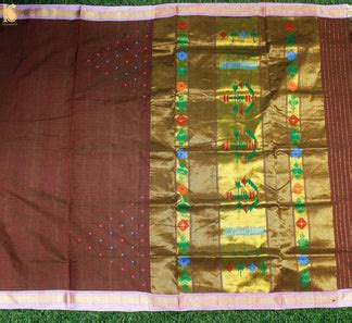 Red Oxide Pure Cotton Tissue Handwoven Paithani Saree – Khinkhwab