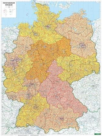 Buy Wall map marker board: Germany postcodes 1:700,000 Book Online at ...