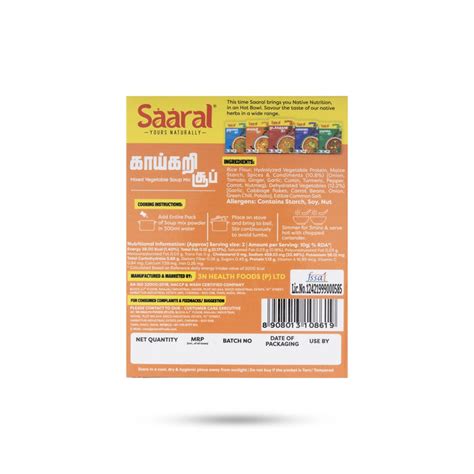 Saaral Mixed Vegetable Soup Mix - 20 Gms | Mix Veg Soup/ Mixed Soup Ve