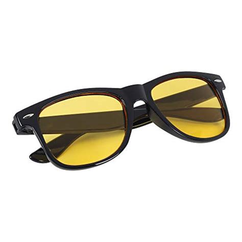 Buy Dervin Black Frame Yellow Lens Men Women Rectangular Sunglasses for ...