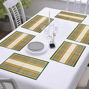 Buy KalaTree Handmade River Grass Dining Table Mats Set of 6 | Heat ...