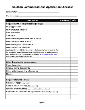 Loan Checklist Template - Fill Online, Printable, Fillable, Blank ...