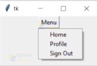 Python GUI Menu 的图像结果