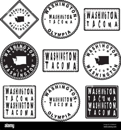 Washington Tacoma Round Seal Map Design Stock Vector Image & Art - Alamy