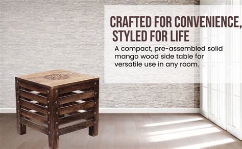 Artesia Handcrafted Wooden Side Table for Living Room and Bedroom ...