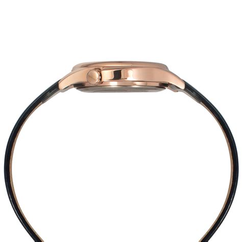 Helix By Timex Black Round Analog Leather Watch Women -TW037HL12