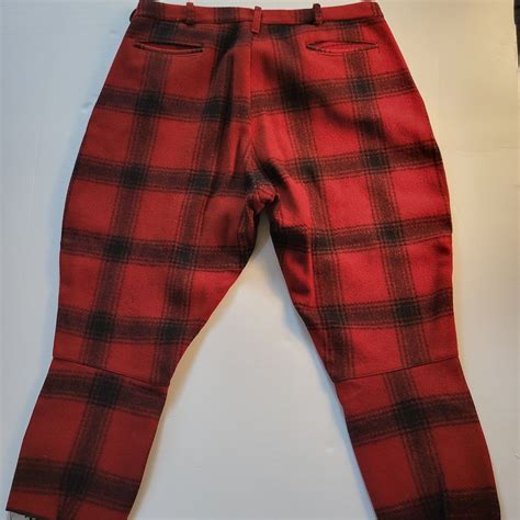 Vintage Buffalo Plaid Red and Black Heavy Wool Hunting Pants Lacing 36 ...