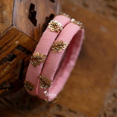 Blush Pink Silk Bangles – Blossom Wedding Accents – Shrivha