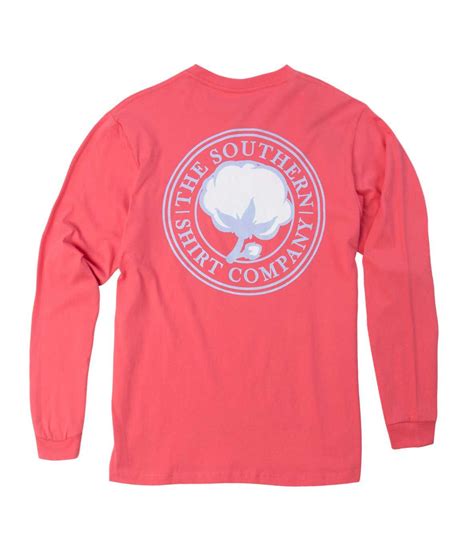 Southern Shirt Company Signature Logo Long Sleeve T-Shirt in Coral ...