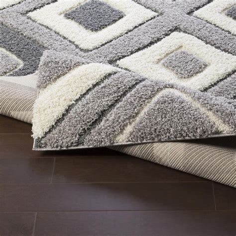 Surya Cut and Loop Shag 2 x 3 Charcoal Trellis Global Area Rug in the ...