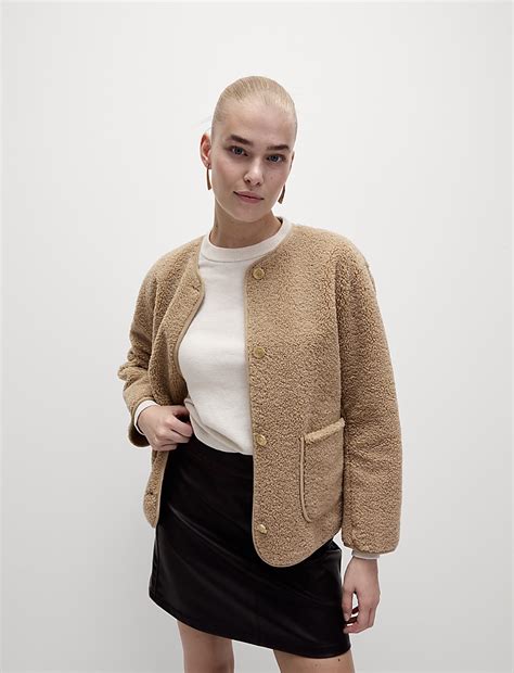 Buy Borg Suedette Jacket at Marks & Spencer