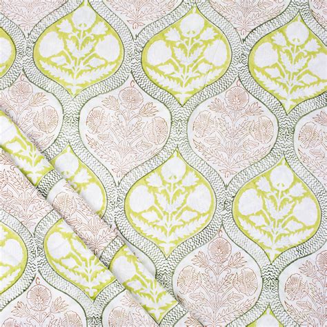 Buy Floral Hand Block Print Cotton Voile Fabric – DMAASA