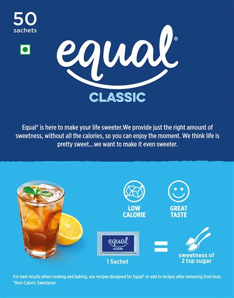 Buy EQUAL CLASSIC ZERO CALORIE SWEETENER SUGAR FREE CALORIE CONTROL 50 ...