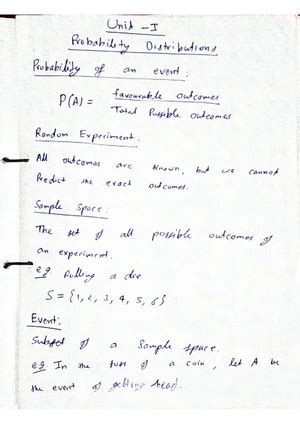PQT - UNIT IV Queueing Theory Lecture Notes - Studocu