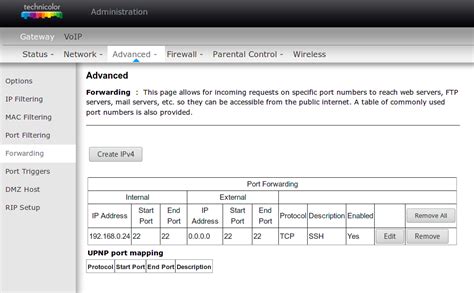 Technicolor Router Port-Forwarding 的图像结果