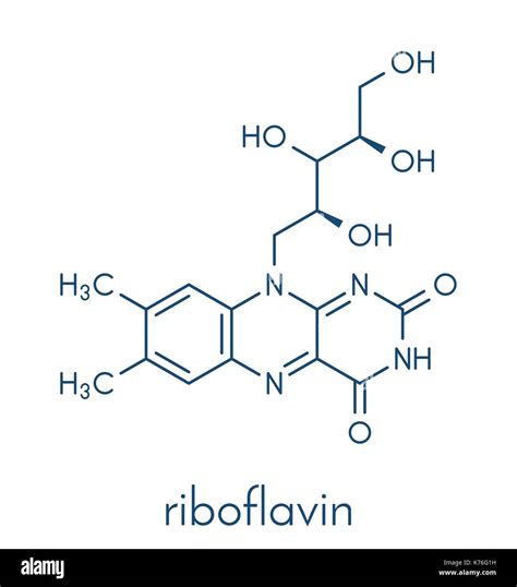 Vitamin B2 (riboflavin) molecule. Skeletal formula Stock Vector Image & Art - Alamy
