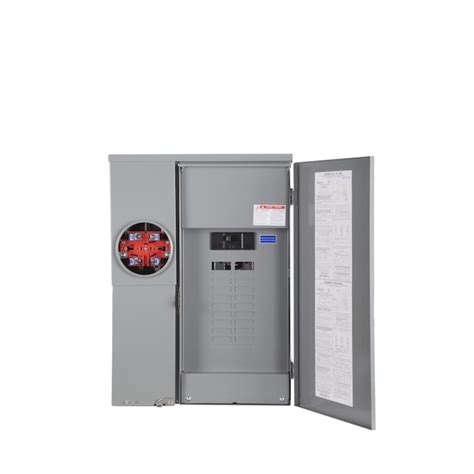 Square D 200-Amp 20-Spaces 40-Circuit Outdoor Main Breaker Meter Combo ...