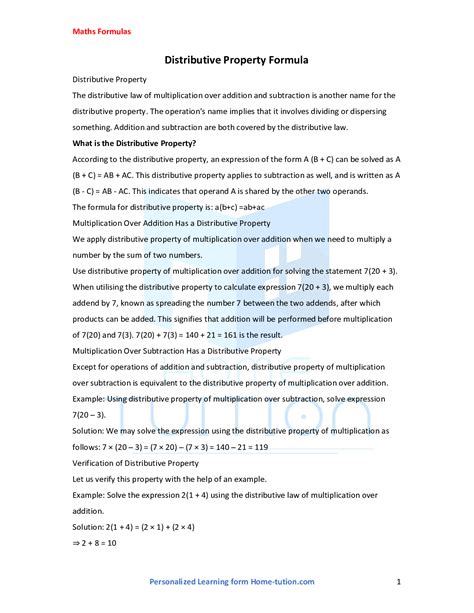 Image result for Distributive Property Formula