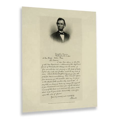 1892 Letter from President Abraham Lincoln to Mrs Bixby Photo Print ...