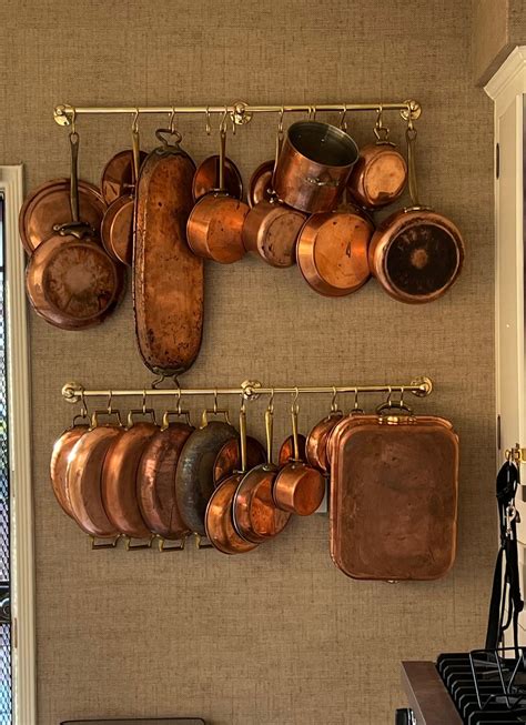 Unlacquered Brass Pot Rack Wall Mount for Kitchen With "s" Hooks ...