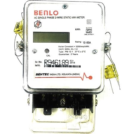 BENTEC Benlo Electronic Energy Sub Meter AC Single Phase 2-Wire Static ...