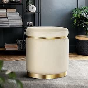 CRAFIX Round Ottoman Stool for Living Room Furniture - Puffy Stools and ...