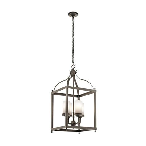 Kichler Larkin Olde Bronze Transitional Opal Glass Cylinder Hanging ...