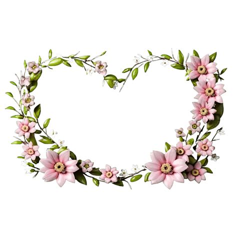Heart Shaped Photo Frame With Flowers, Flowers In Heart Shape, Pink ...