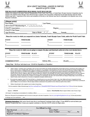 Fillable Online usatf 2006 usatf national junior olympics - USA Track ...