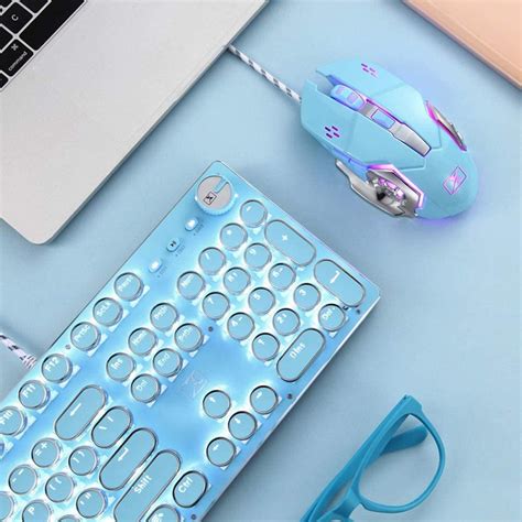 Buy Basaltech Mechanical Gaming Keyboard and Mouse Combo, Retro ...