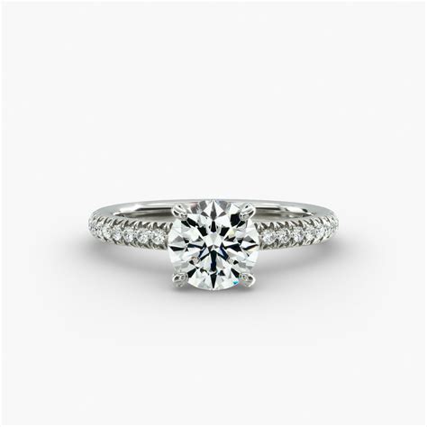 GIA 1.88 Carat H-VS1 Excellent Cut Round Diamond Pavé Contour Diamond ...