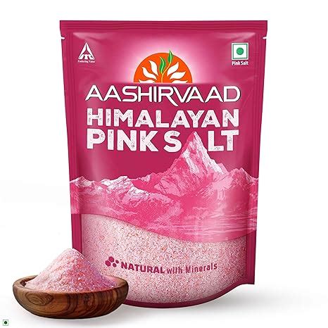 Aashirvaad Himalayan Pink Salt, 100% Natural Rock Salt Sourced from the ...
