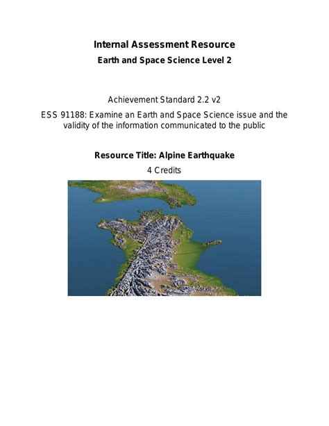 Validity Internal ESS AS2.2 v2 | Earth and Space Science - Level 2 NCEA | Thinkswap