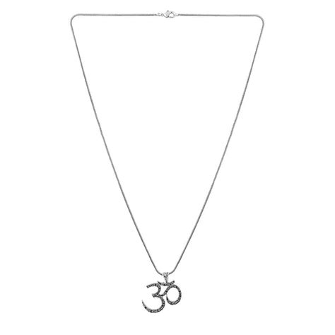 Spiritual Om Aura Silver Pendant Necklace For Men – VOYLLA