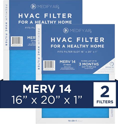 MEDIFY PRO 16x20x1 Filter - MERV 14 - E11 Media - Air Cleaning ...