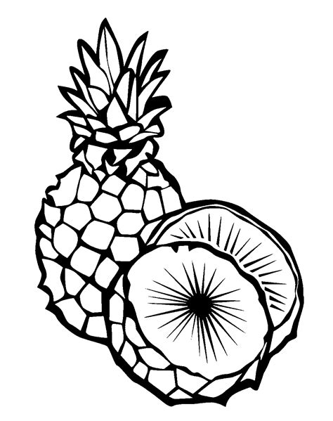 Pineapple coloring pages to download and print for free