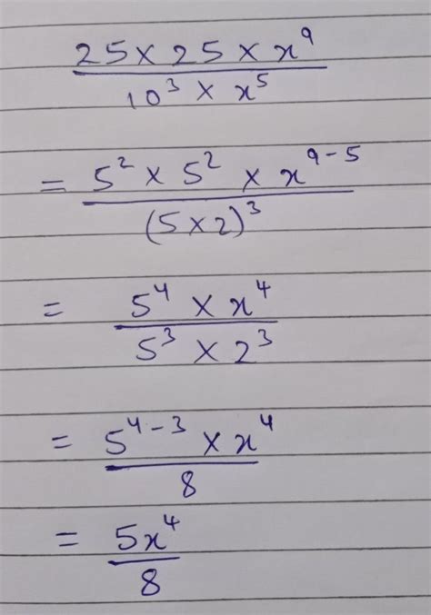 express the numerator and denominator of each of the following as a ...