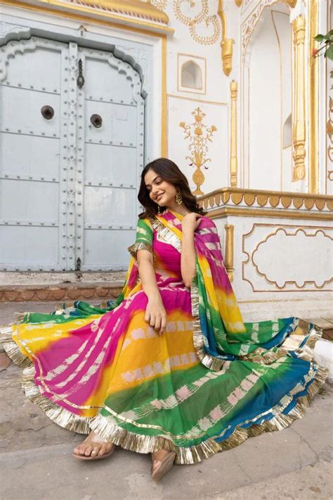 Multi Color Print With Lace Excellent Anarkali Gown - Cloths