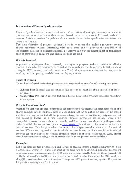 Distributed System(Unit-1) - Introduction of Process Synchronization ...