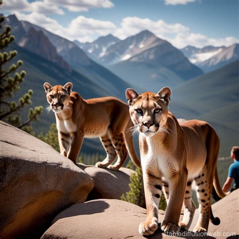 Mountain Lion Approaches Rocky Mountains Family Climb | Stable ...