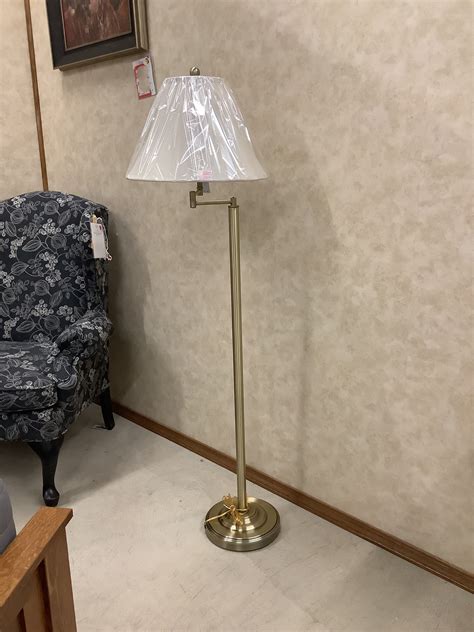 Swing Arm Floor Lamp (Antique Brass) - Gibson Furniture