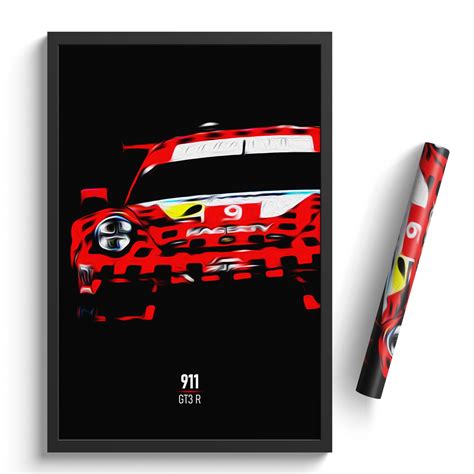 Porsche 911 GT3 R - Race Car Print – Illustrated Tracks