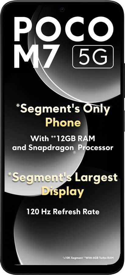 Poco M7 5G 6GB 128GB Satin Black – Indiastok