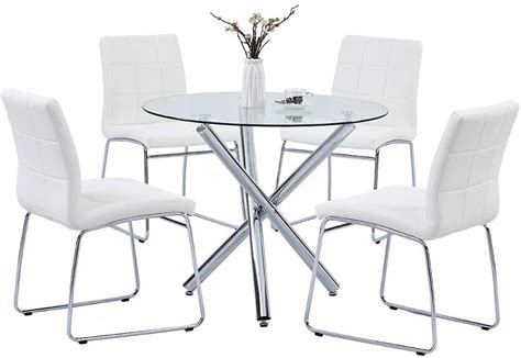 Buy 5 Piece Round Dining Table Set for 4,Dining Room Table Set,Kitchen ...