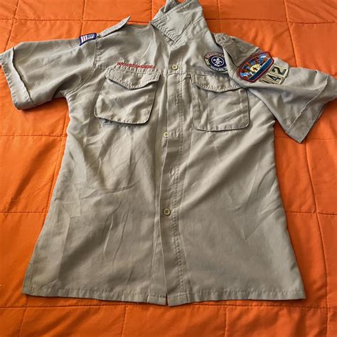 Boy Scouts Shirt Youth Large Scout Khaki Short... - Depop