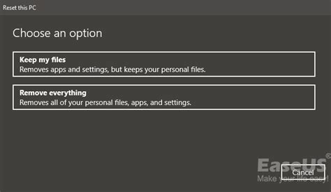 Reset Computer and Keep Files 的图像结果