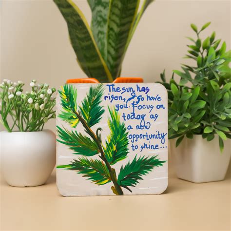 Green leaf Hand-Painted Fridge Magnets
